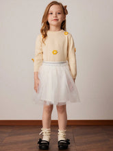 PrepCrw Young Girls' Casual Elastic Waist Flowy A-Line Mesh Skirt, Spring & Autumn